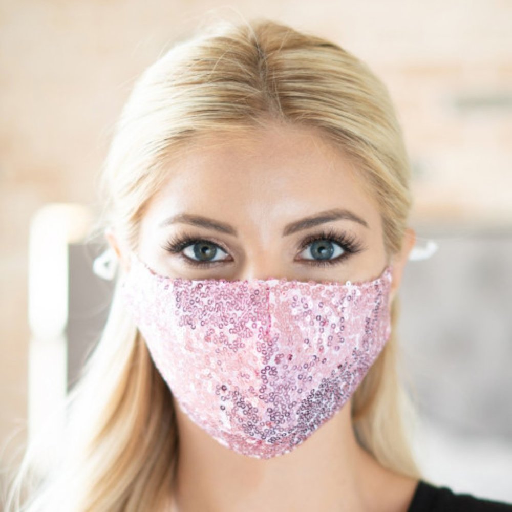 Glamour Sequin Face Mask (Pink)